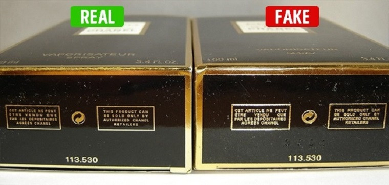تفاوت برچسبها و نوشتهها روی جعبه عطر اصل و تقلبی