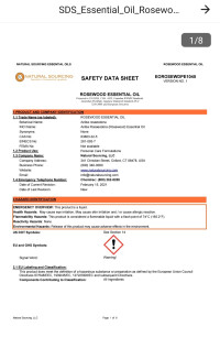 برگه msds اسنشیال اویل رزوود 