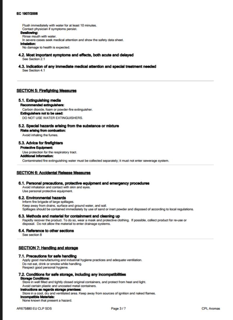 برگه MSDS یکی از کارای کمپانی CPL انگلستان .